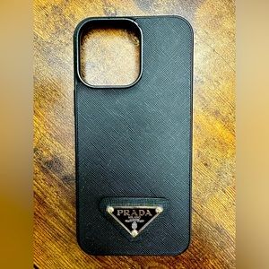 PRADA Saffiano iPhone 14 Pro Max Black Case - Used